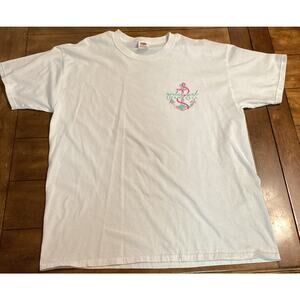 Girlie girl originals women size Large White With Pink Anchor